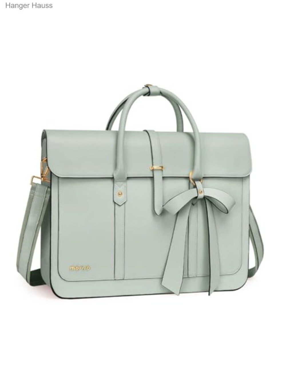 17" PU Leather Laptop Shoulder Bag Convertible Backpack for Work Travel